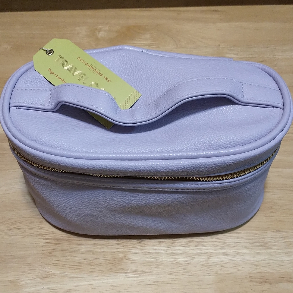 DesignWorks Ink Lavender Travel Cosmetic Case with Gold Accents
